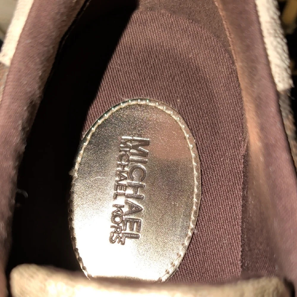 Michael Kors Poppy Color-Block Logo Sneakers Size 7.5 Used Excellent
